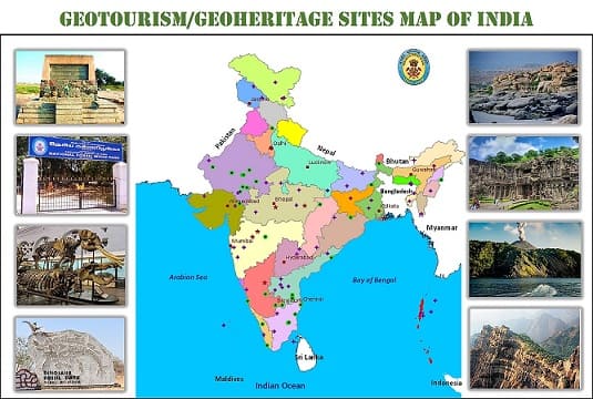 GeoTourism/GeoHeritage Sites Map of India